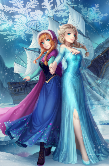 Coloriage Elsa, Anna et dessin à imprimer