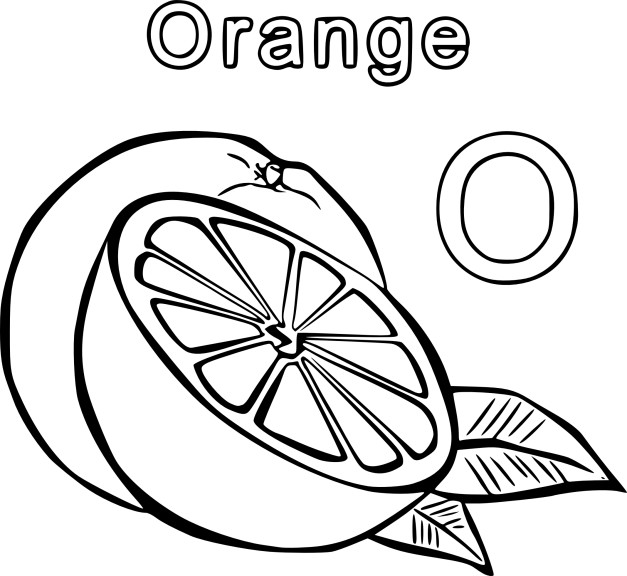 Orange drawing and coloring page