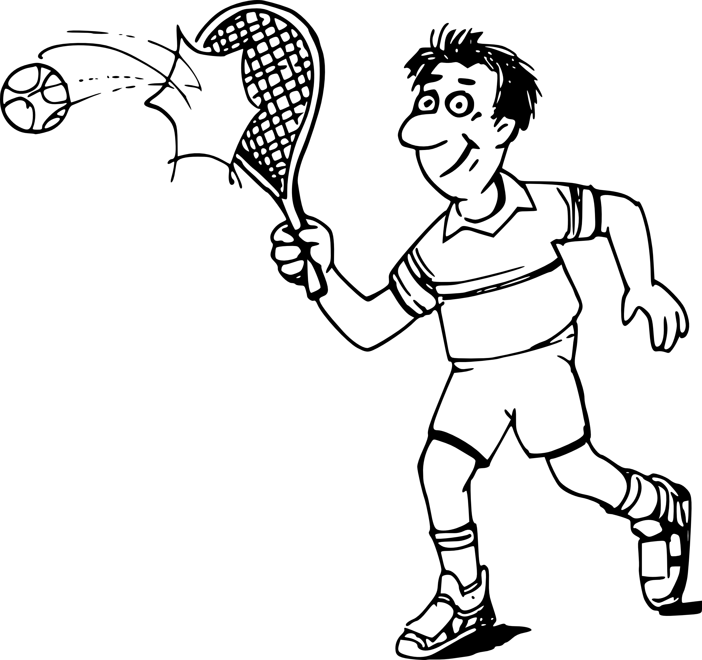 Tennis drawing and coloring page