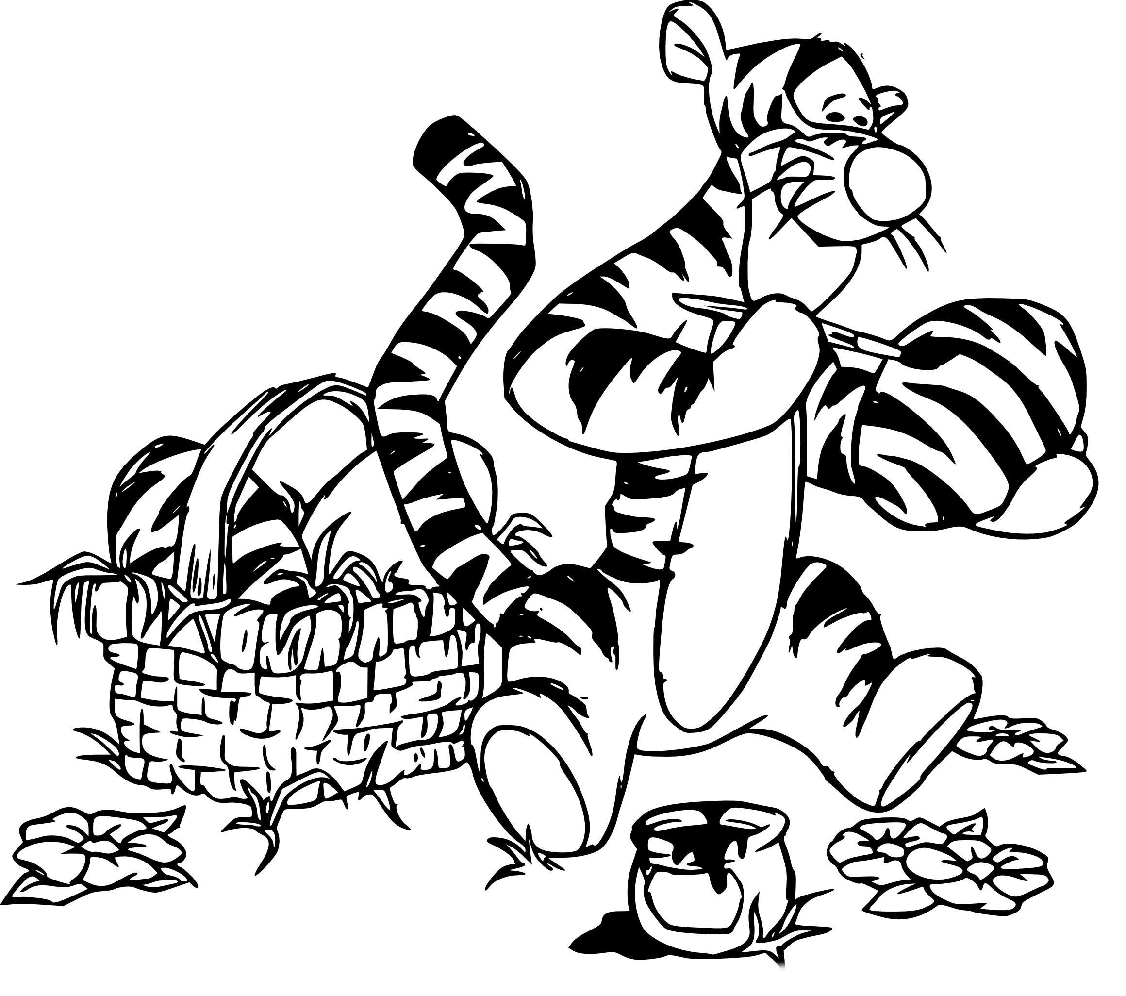 Tigger drawing and coloring page