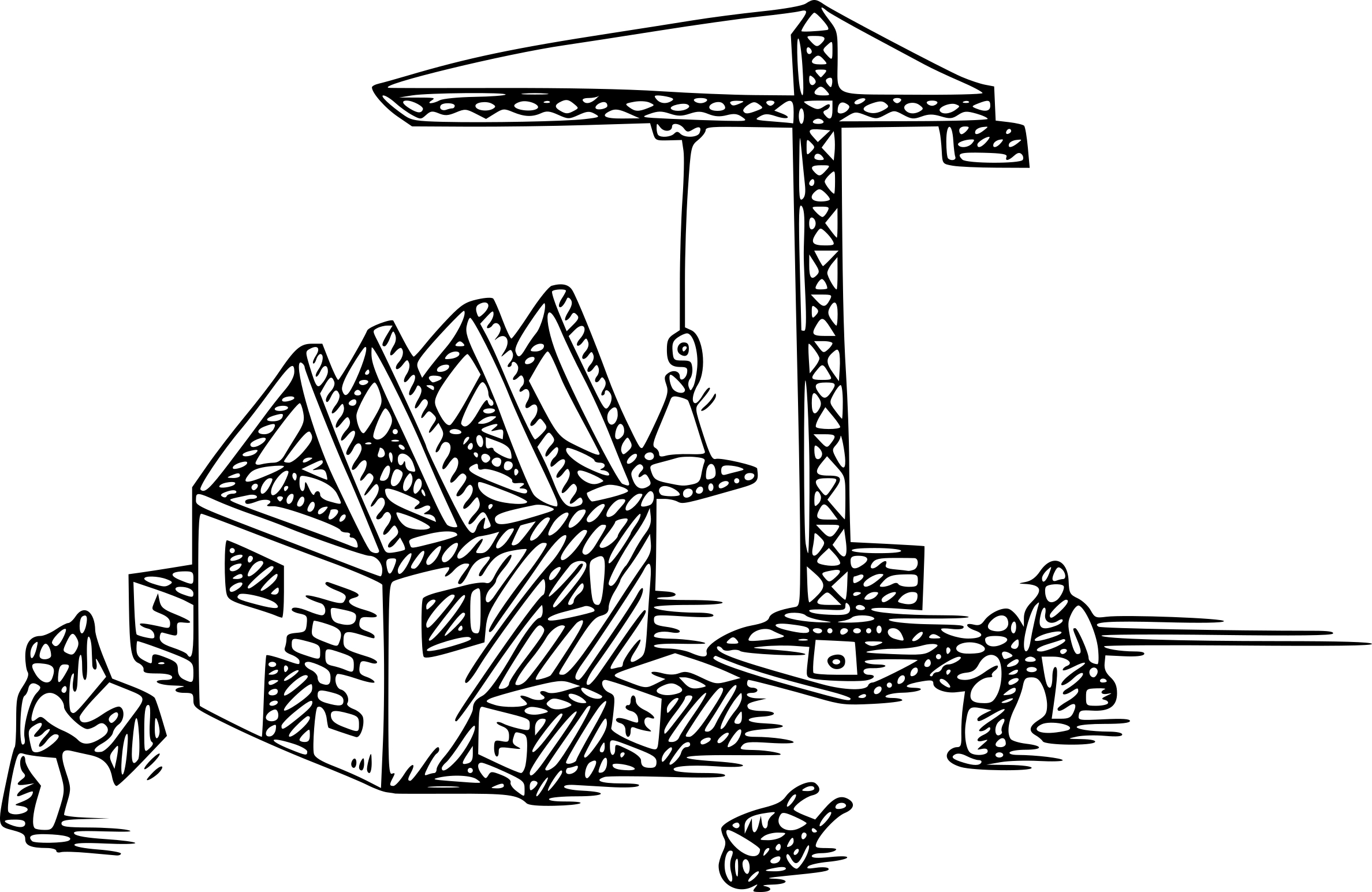 Construction Site drawing and coloring page