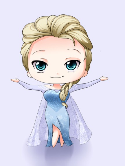Disegno di Chibi Elsa di Frozen da colorare