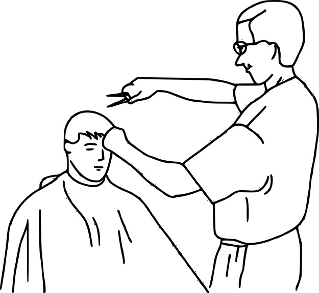 Hairdresser drawing and coloring page