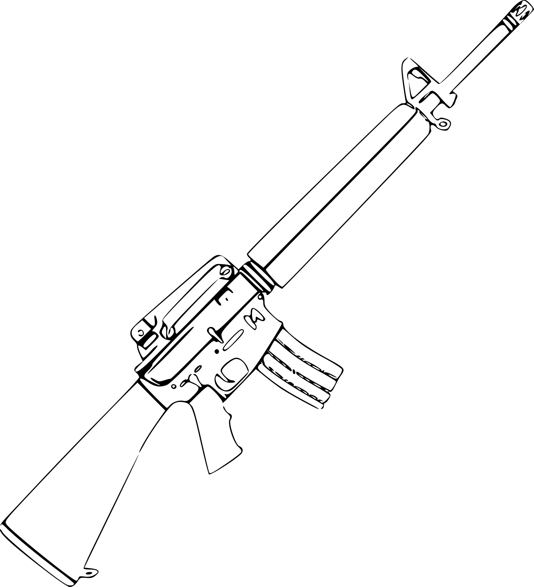 Disegno di Arma M16 da colorare