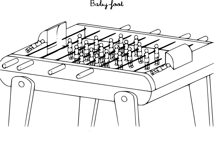 Table Soccer coloring page