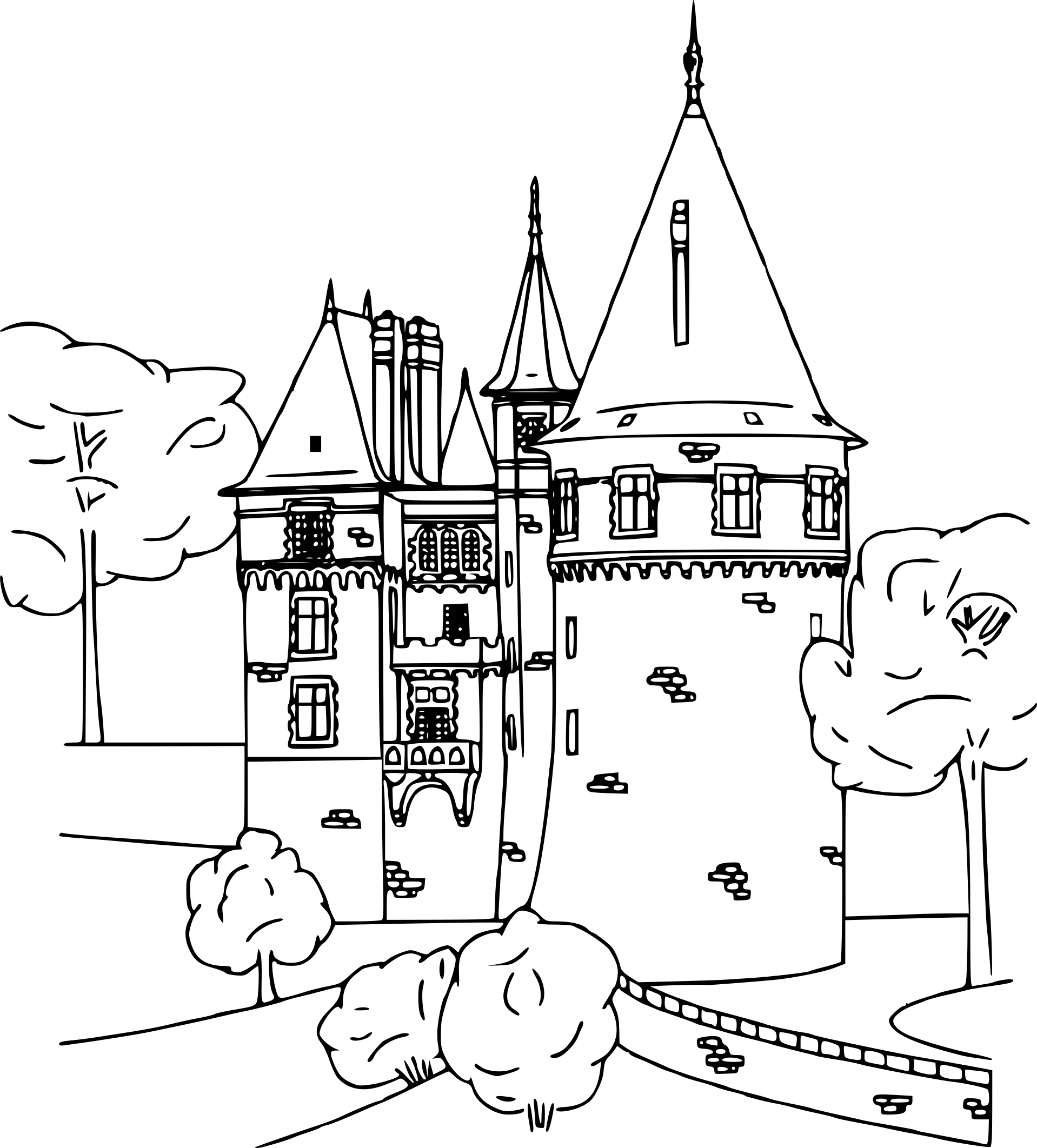 Coloriage chateau medieval