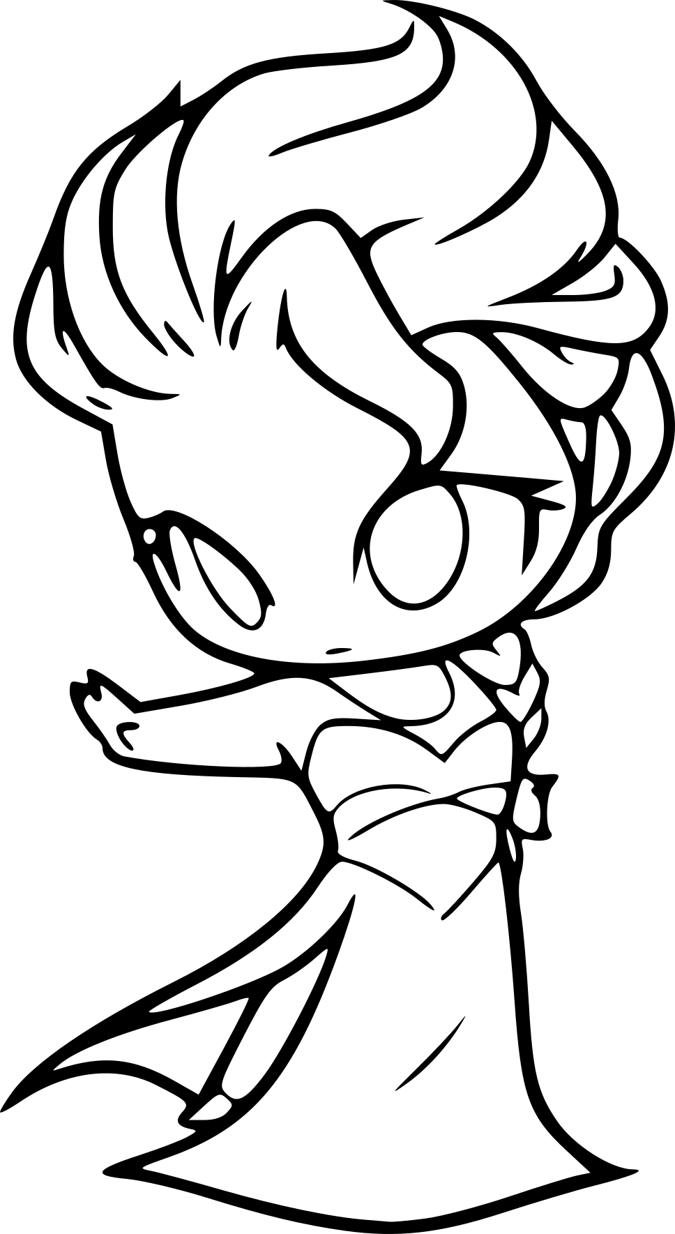 Chibi Elsa From The Frozen coloring page