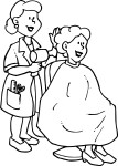 Hairdresser coloring page