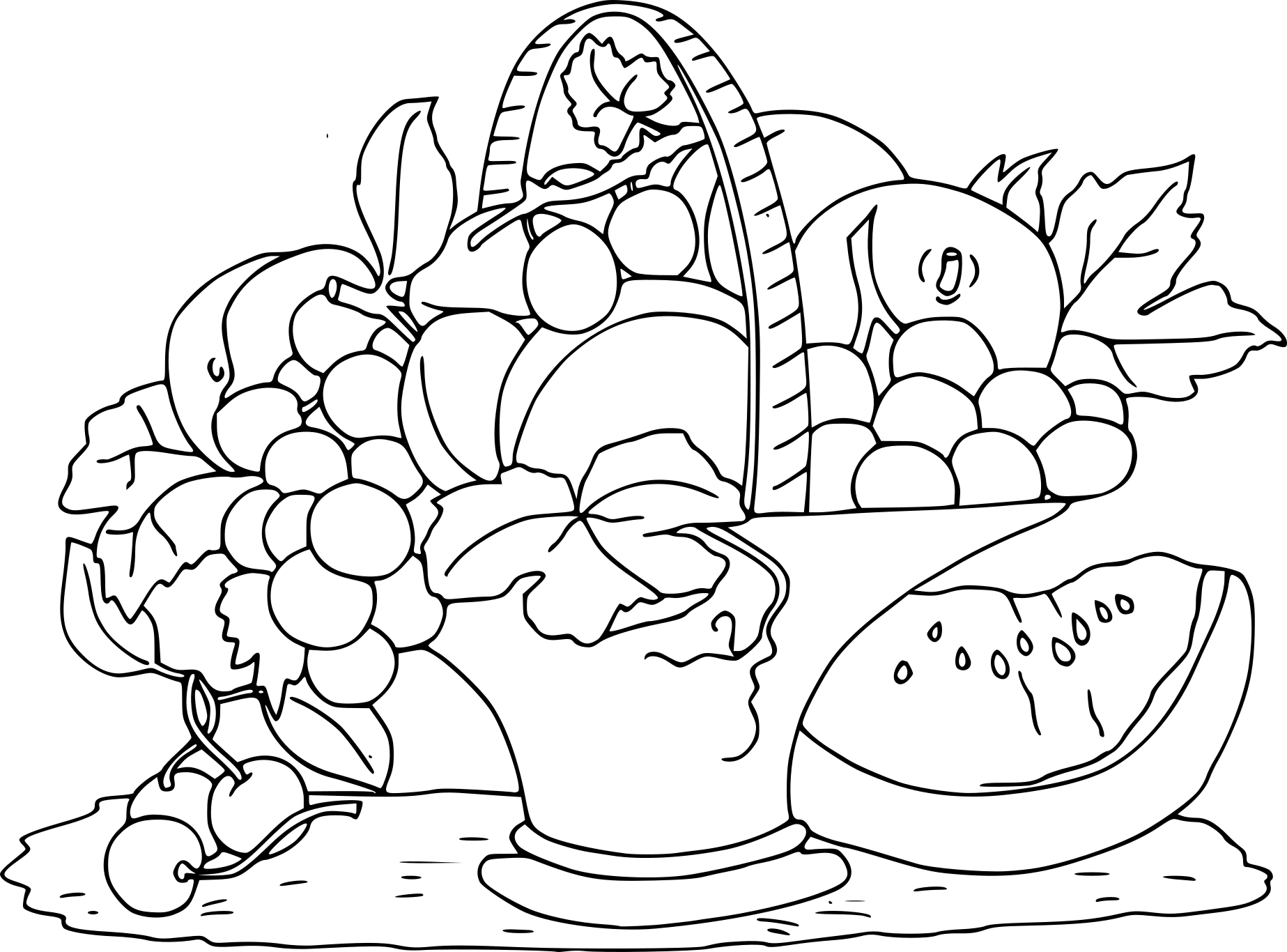 Coloriage coupe de fruits