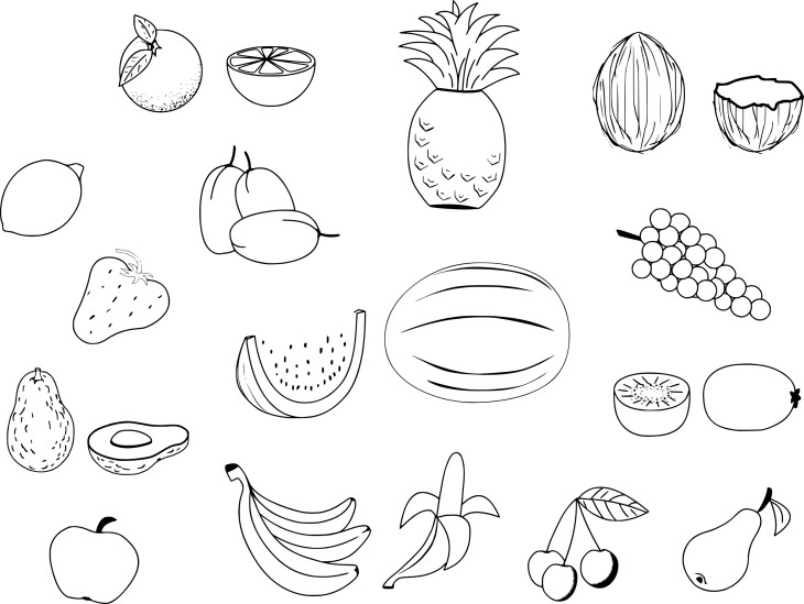 Of Fruits coloring page