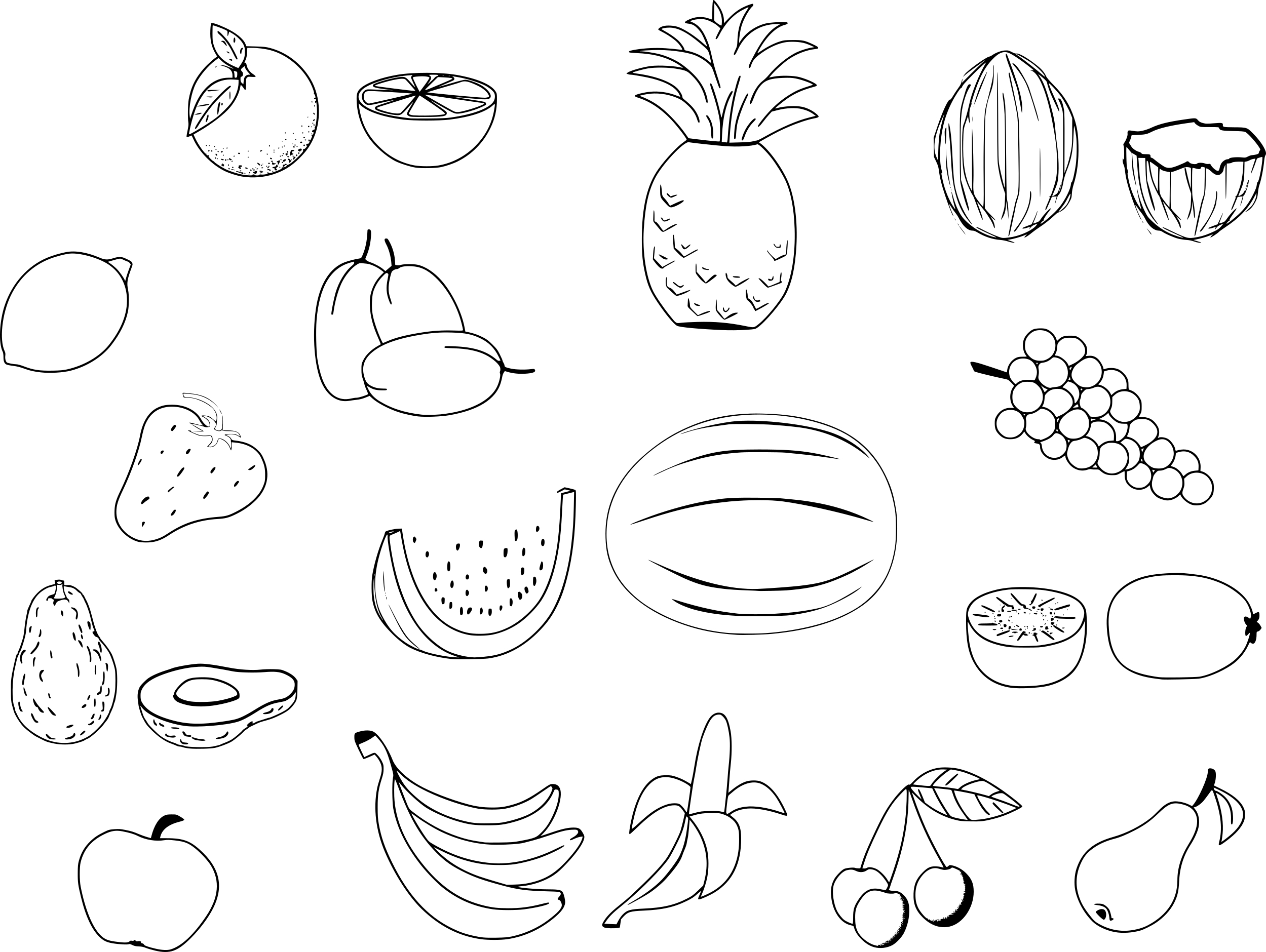 Of Fruits coloring page