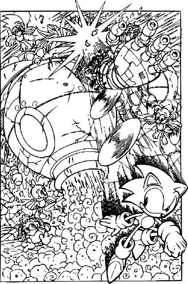 Difficult Sonic coloring page