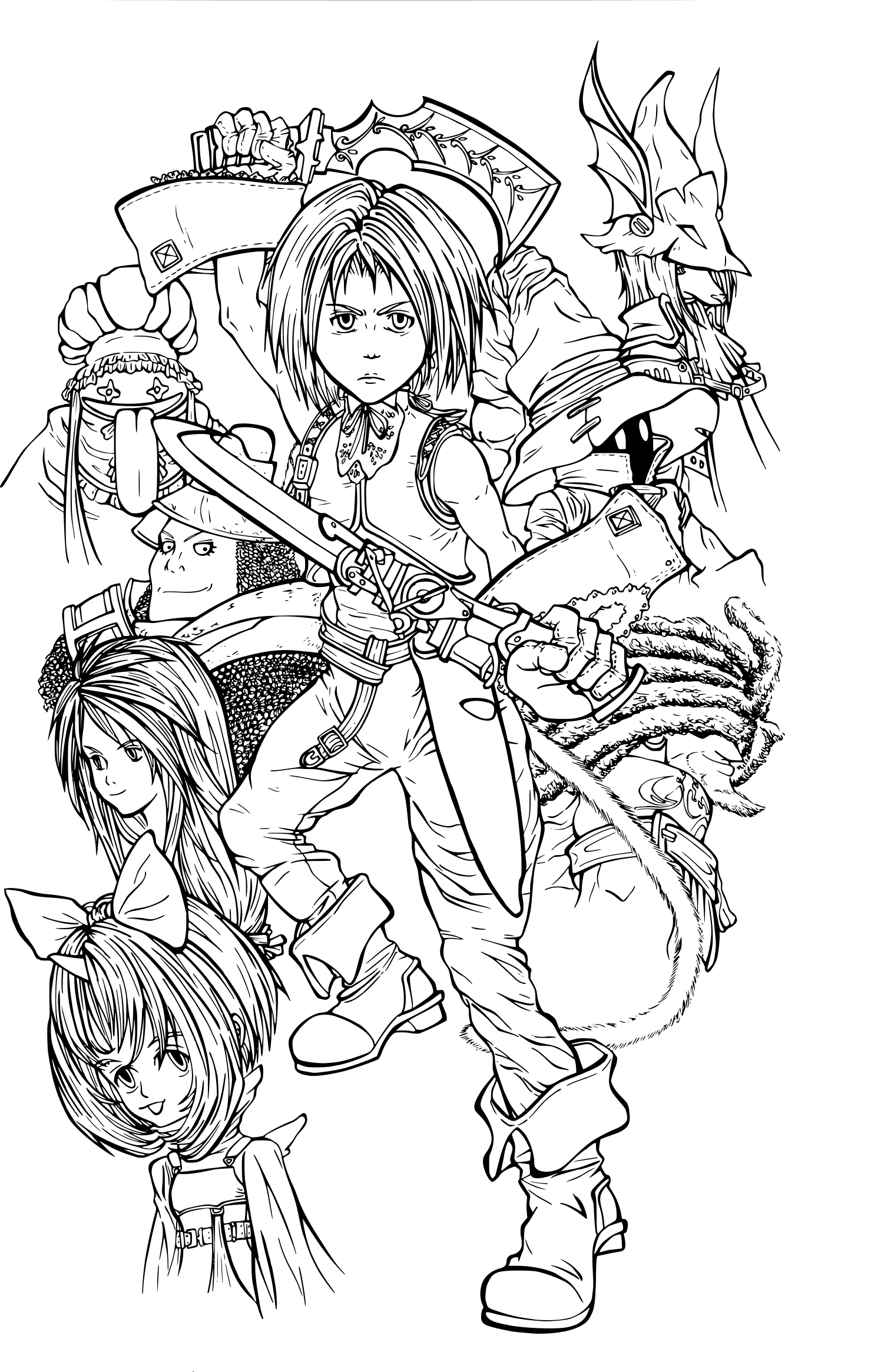 Final Fantasy coloring page