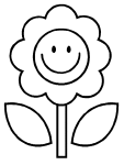 Easy Flower coloring page