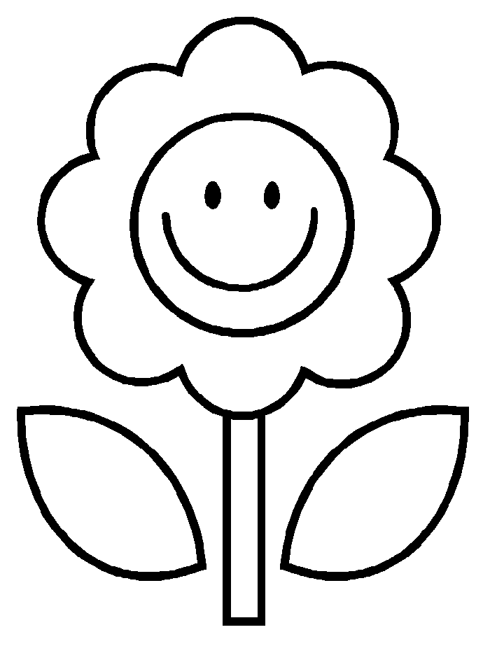 Easy Flower coloring page
