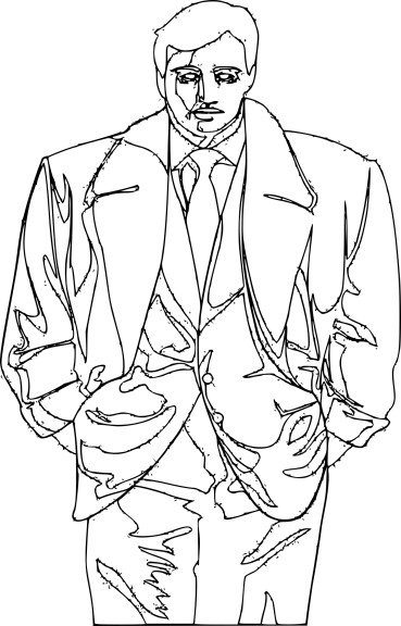 Gangster coloring page