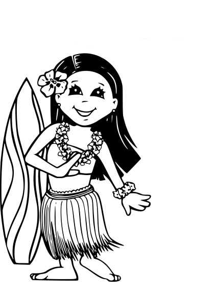 Hawaii coloring page