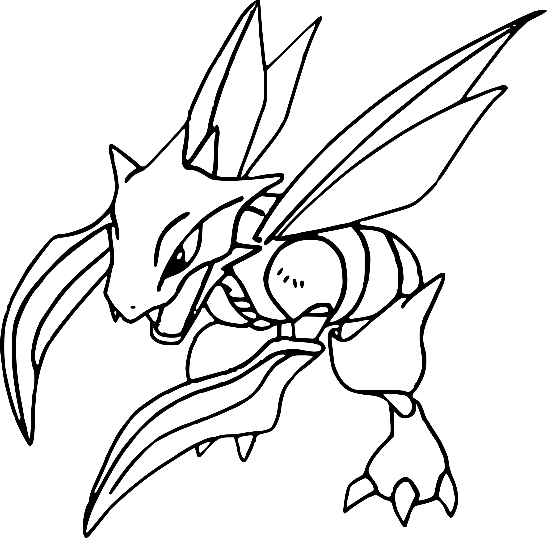 Scyther Pokemon coloring page