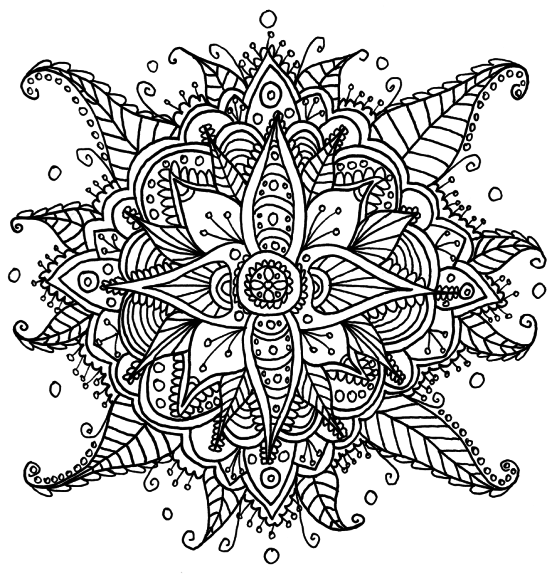 Disegno di Mandala Fiore Difficile da colorare