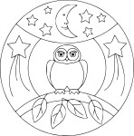 Coloriage mandala hibou