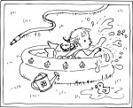 Coloriage petite fille dans une piscine