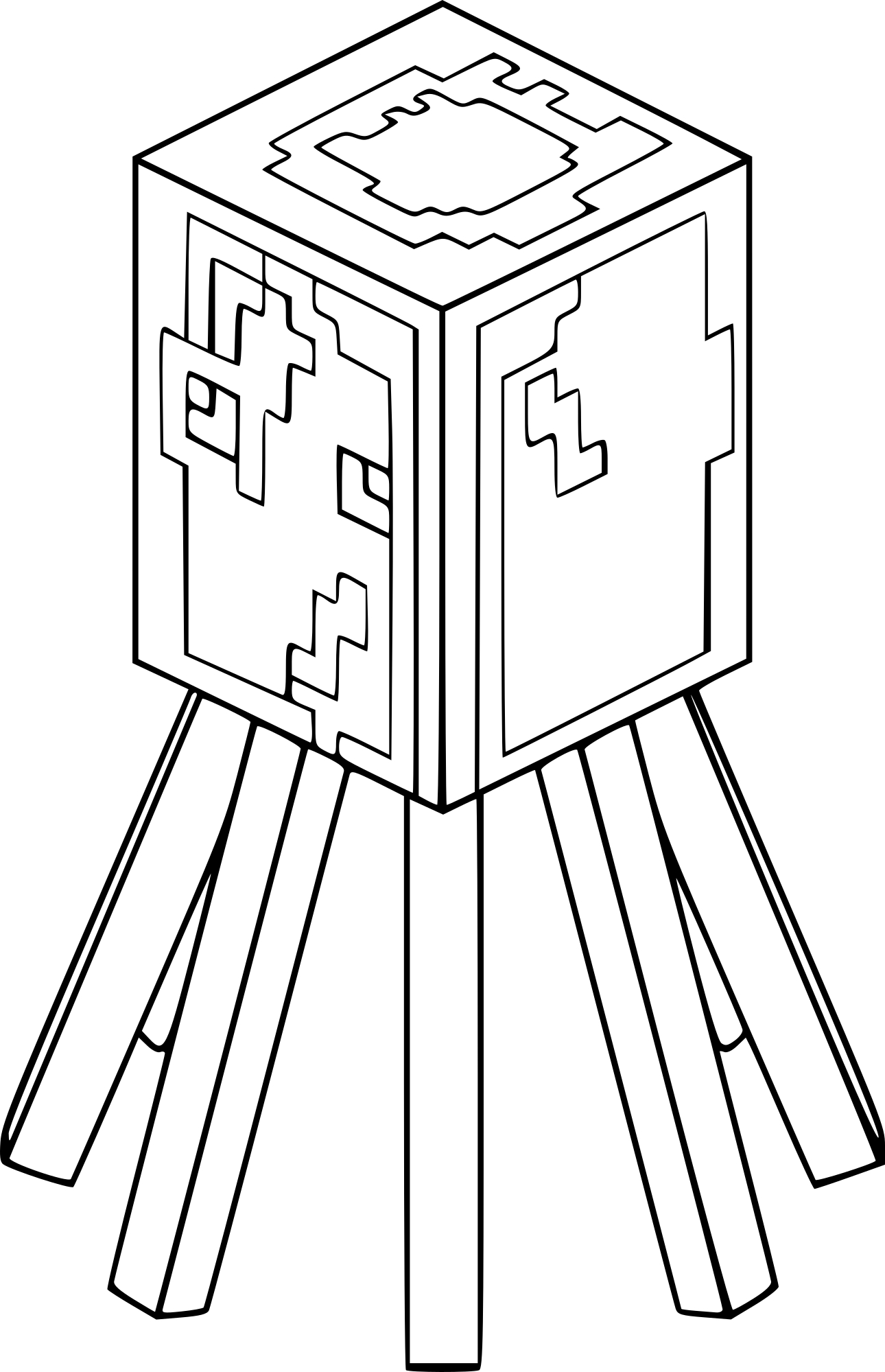 Minecraft Octopus coloring page