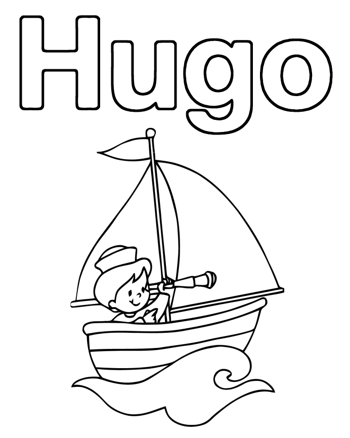 Coloriage prenom Hugo