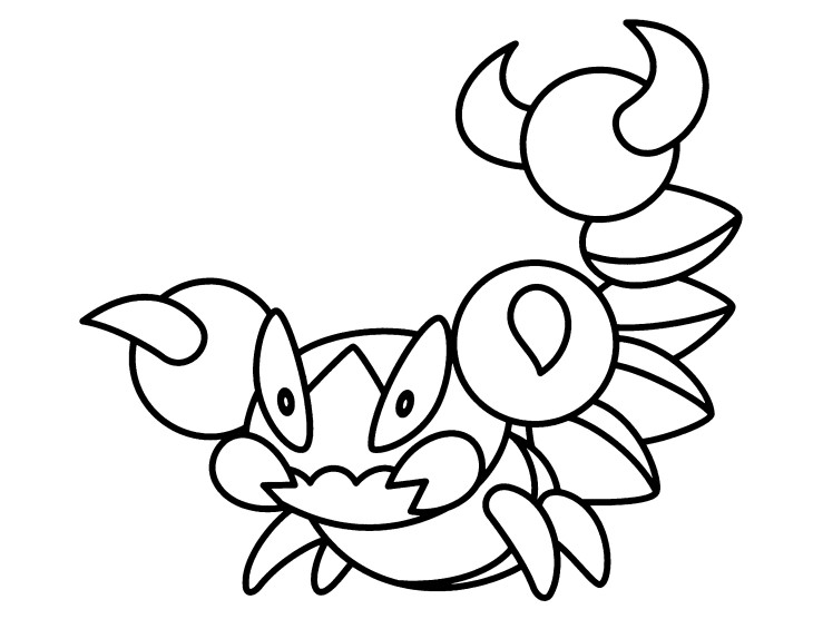 Skorupi Pokemon coloring page