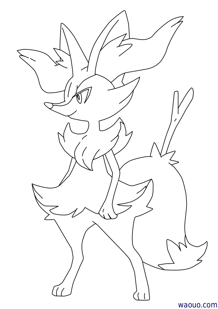 Pokemon Braixen coloring page