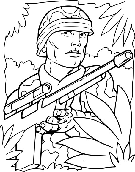 War Soldier coloring page