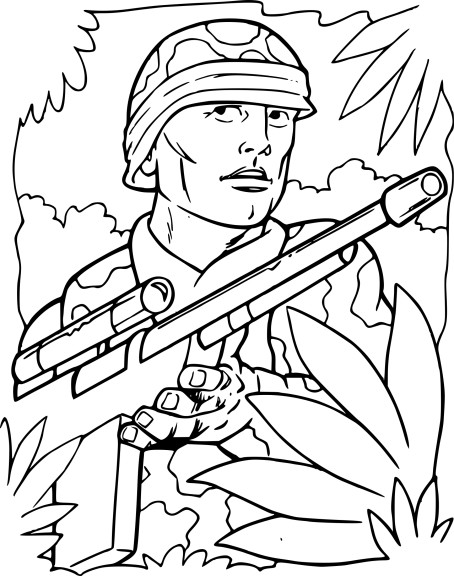 Coloriage soldat de guerre