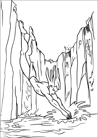 Tarzan Dives coloring page