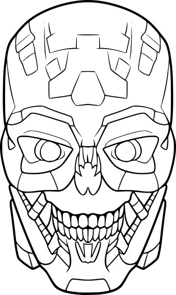 Coloriage Tête de Terminator à imprimer