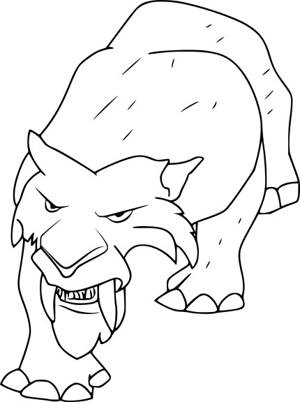 Tiger Ice Age coloring page