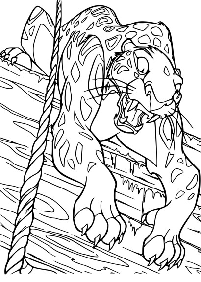 Coloriage tigre dans Tarzan