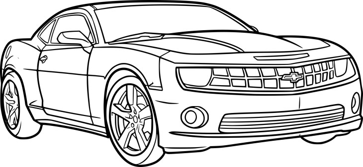 Coloriage voiture Camaro à imprimer