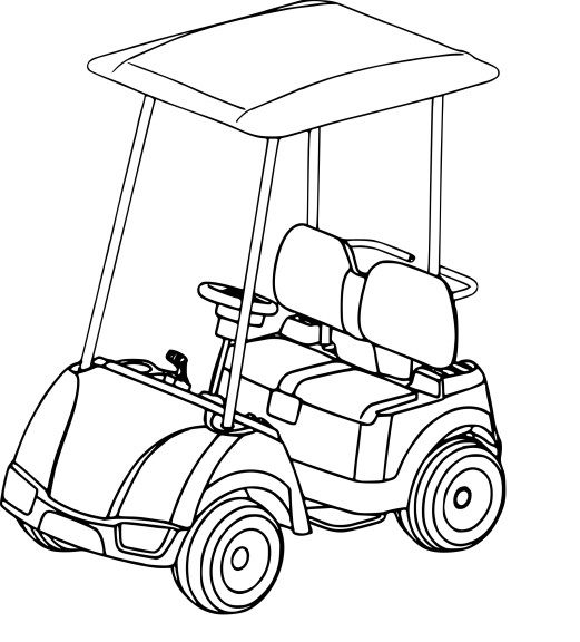 Disegno di Carrello da golf da colorare