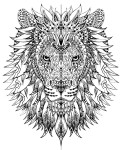 Coloriage zen lion