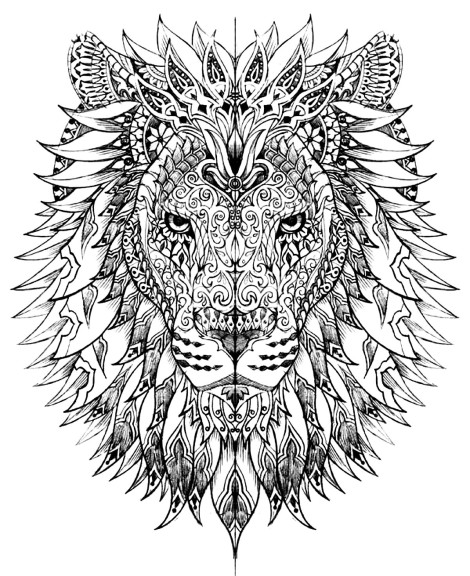 Coloriage zen lion