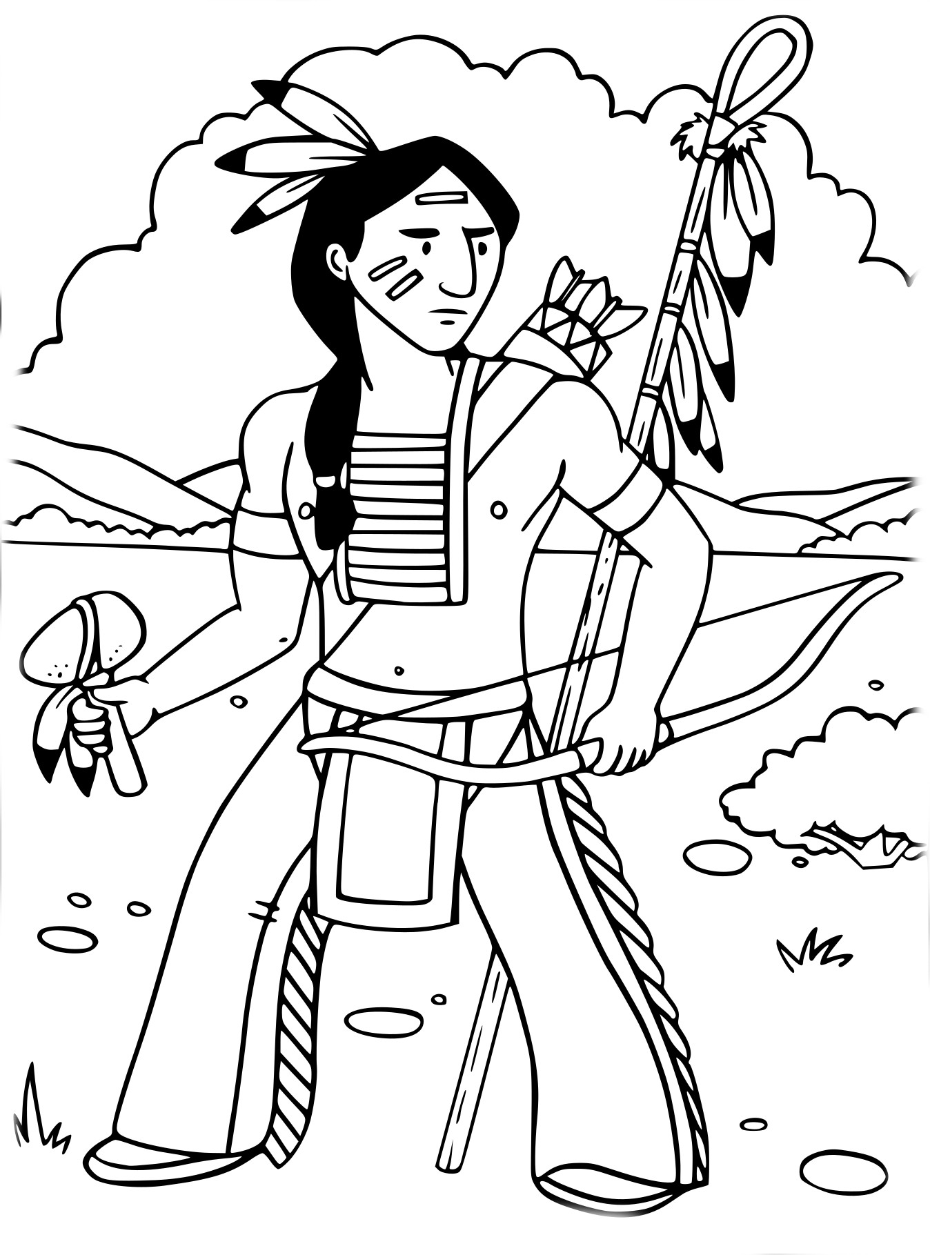 Indian drawing and coloring page