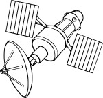 Satellite drawing and coloring page