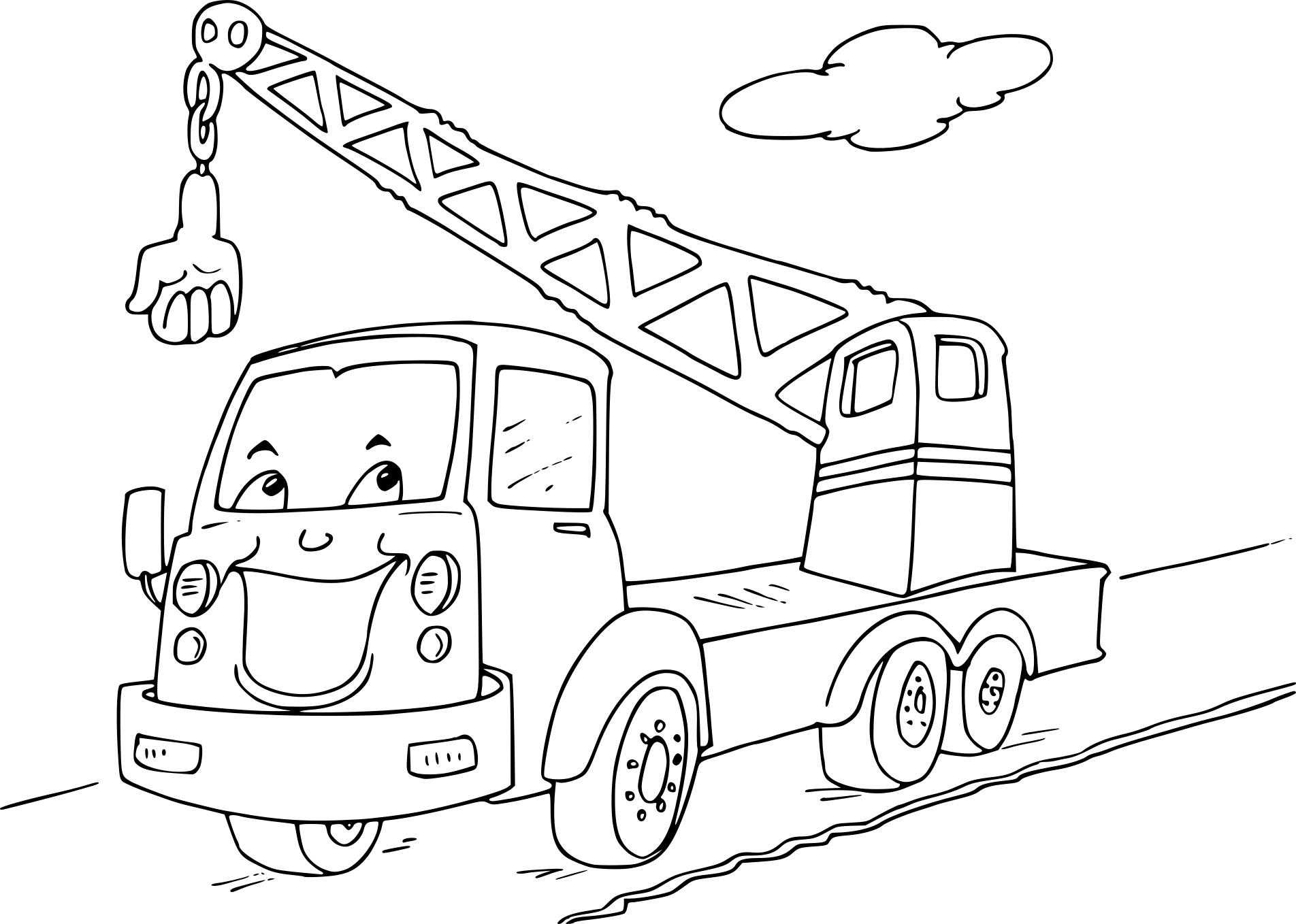 Truck Crane drawing and coloring page