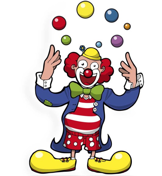 Disegno di Clown giocoliere da colorare