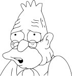 Abe Simpson coloring page