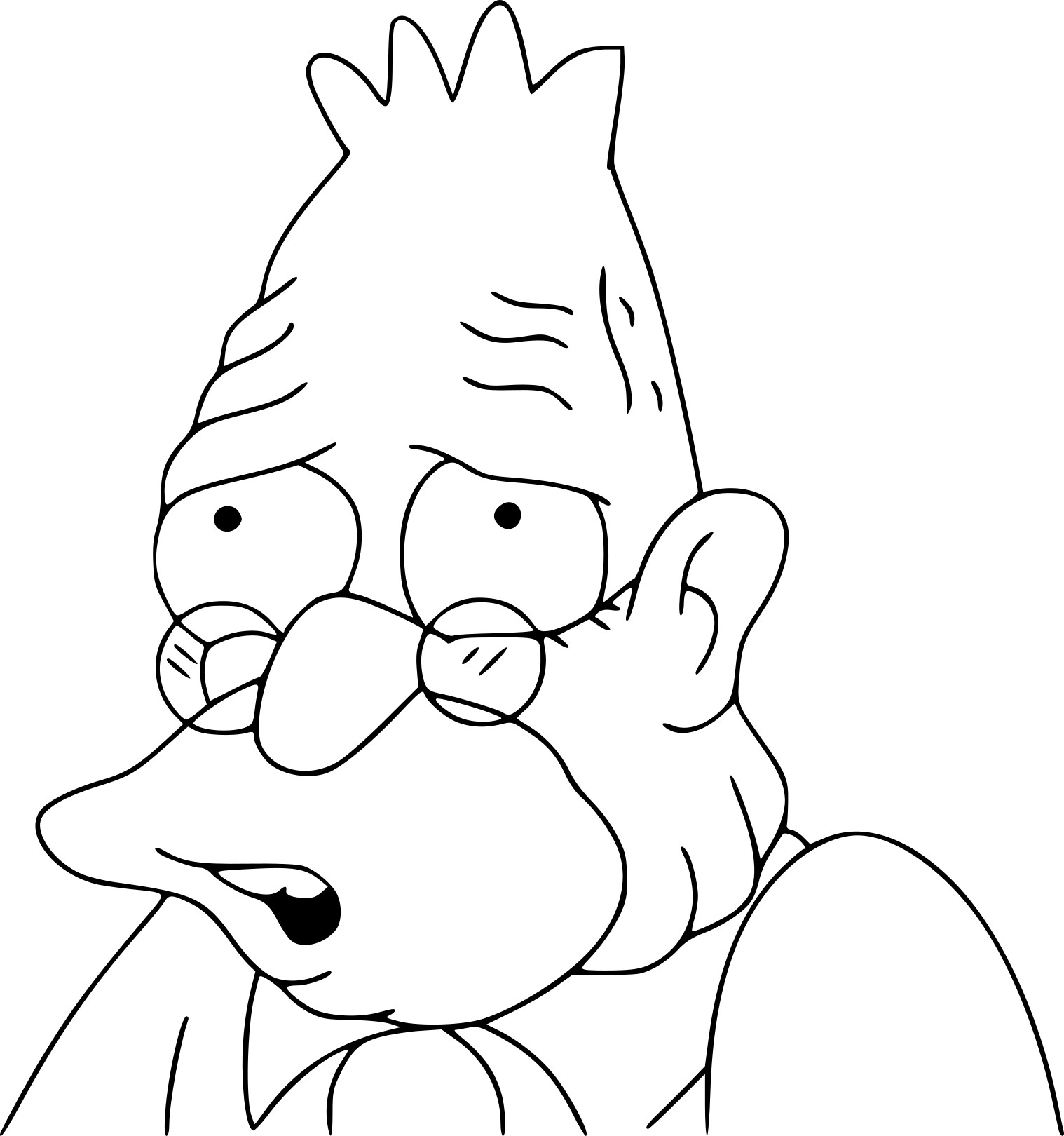 Coloriage Abe Simpson