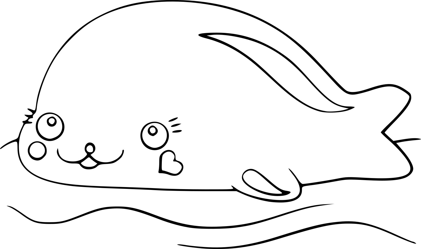 Kawaii Whale coloring page