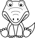 Coloriage bebe crocodile