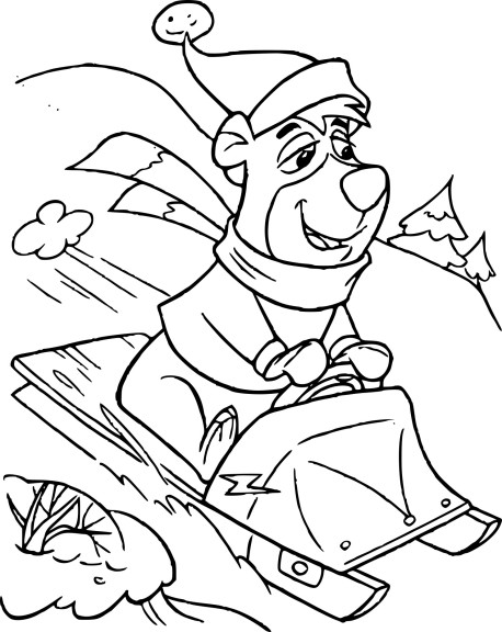 Boubou Goes Sledding coloring page