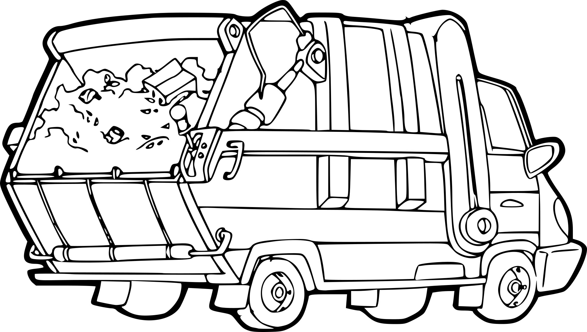 Coloriage camion poubelle