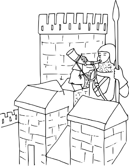 Coloriage chateau fort